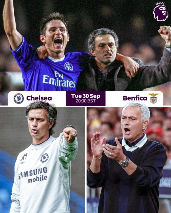 Benfica sắp ra mắt với Chelsea, poster chính thức của Premier League để hâm nóng sự trở lại của Mourinho với Stamford Bridge